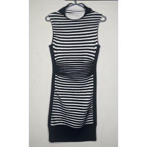 Alessandro Miele Black White Cashmere Blend Stripe Dress Women’s Size Medium